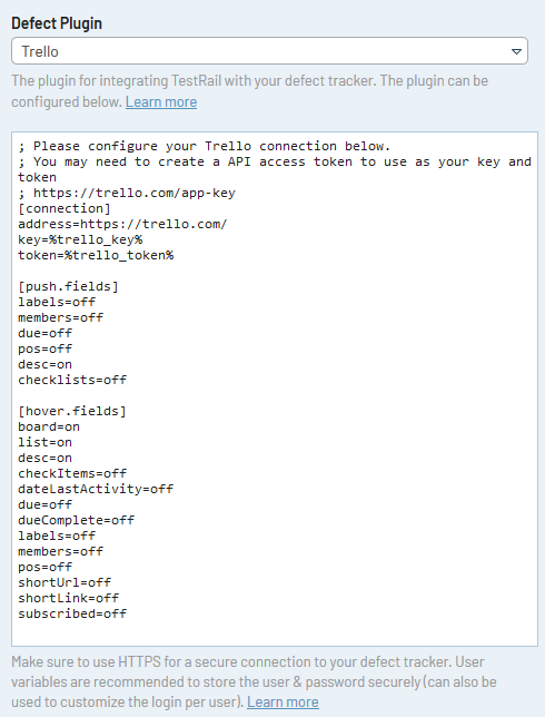 TestRail, Trello configuration